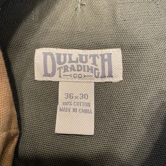 Duluth Trading Cargo Canvas Pants Men’s 36x29 Olive Green Work Outdoor Casual - Picture 11 of 12